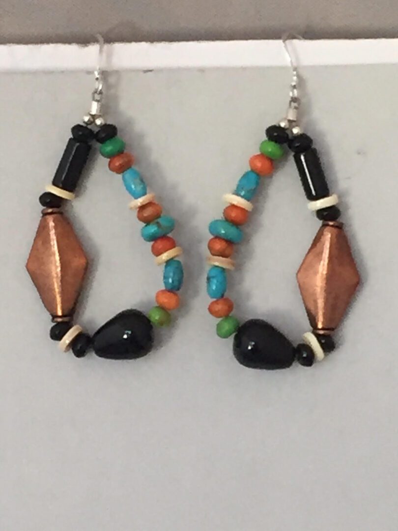 Copper and Bead Earrings