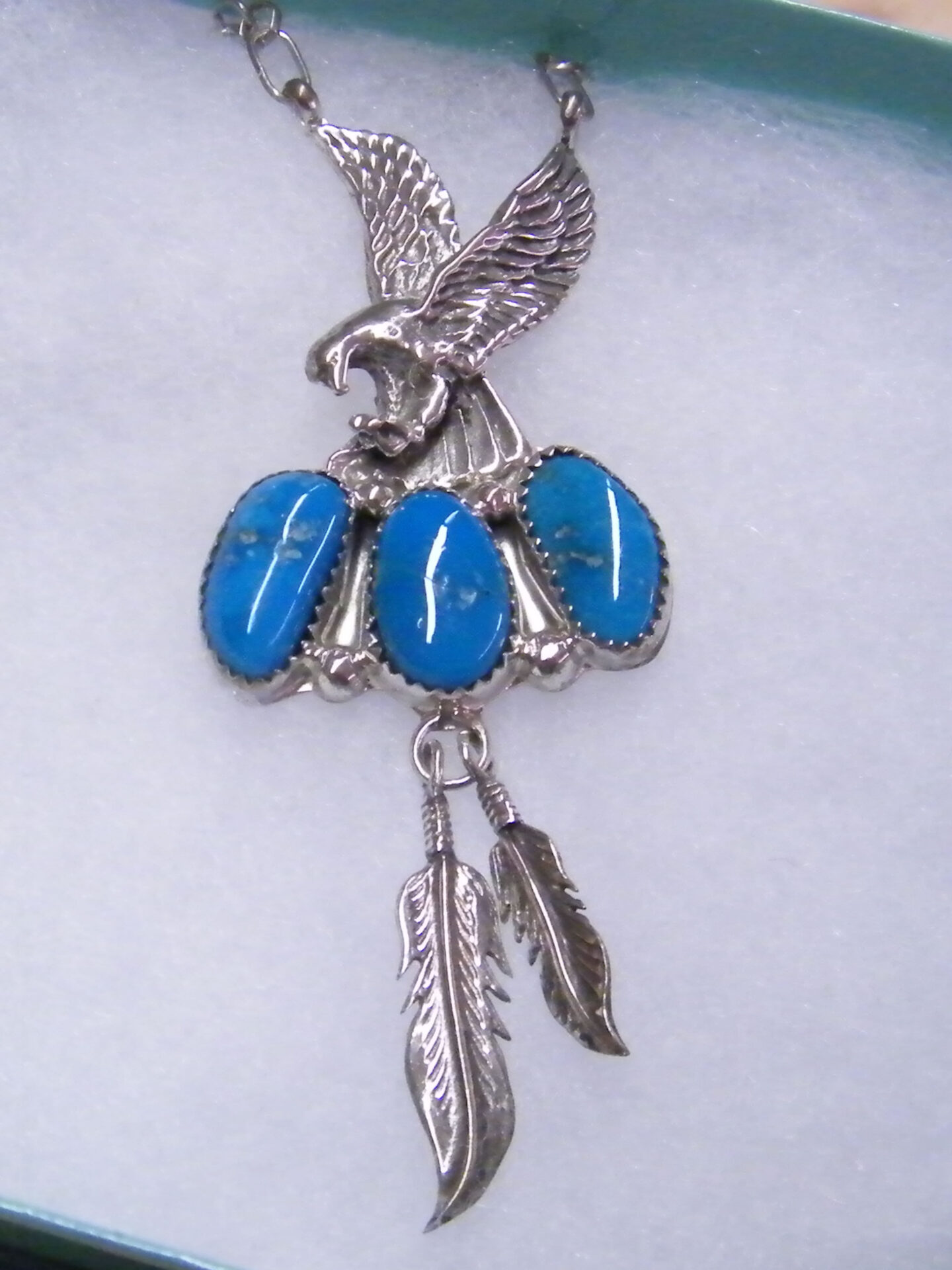 Navajo Sterling Turquoise Eagle Necklace