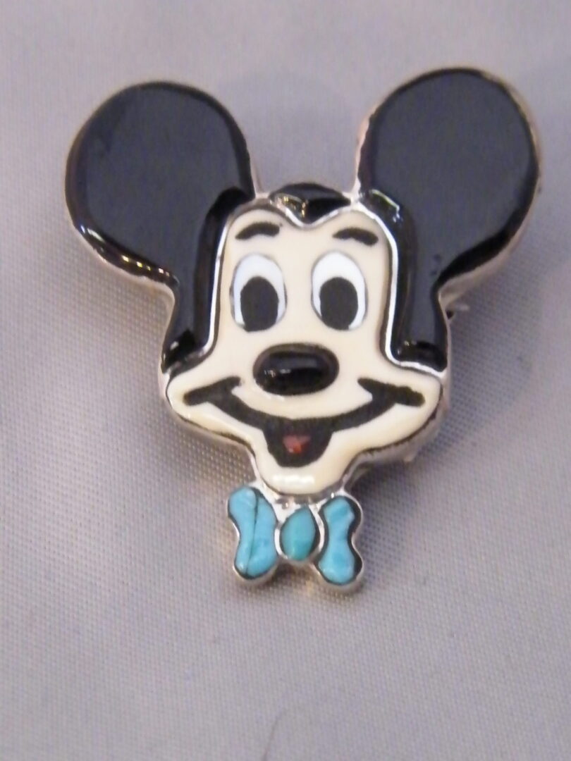 Sterling Silver Zuni Mickey Mouse Pin/Pendant
