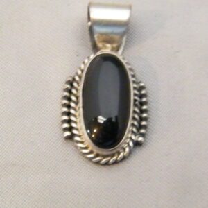Sterling Silver Navajo Black Onyx Pendant