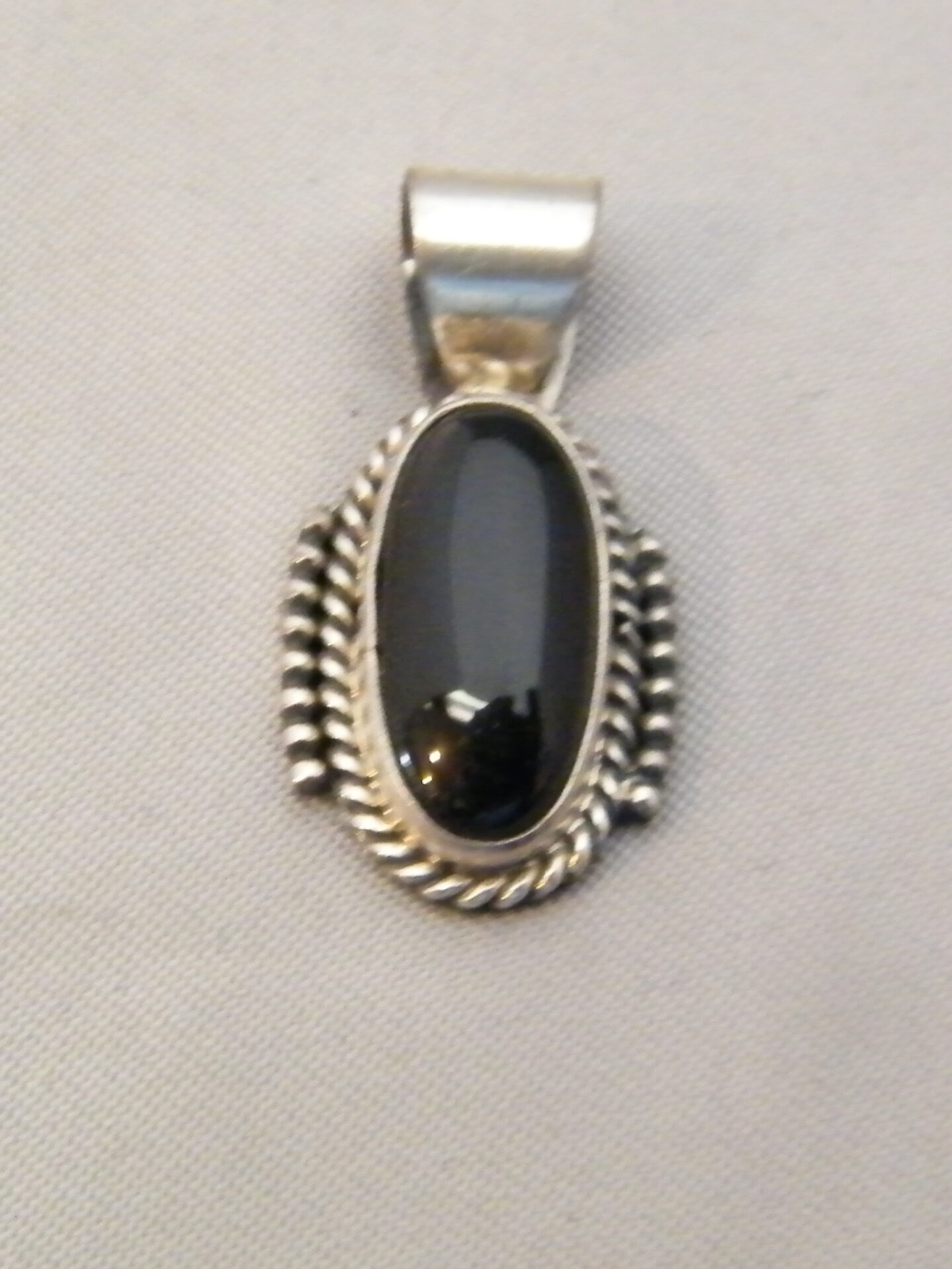 Sterling Silver Navajo Black Onyx Pendant