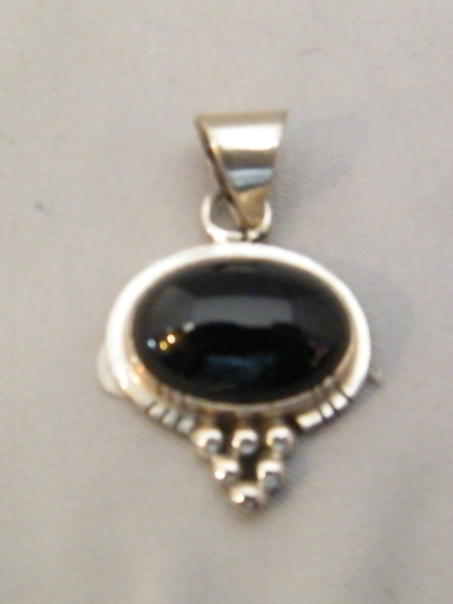 Alex Begay Black Onyx Native American Indian Sterling Silver Pendant Signed