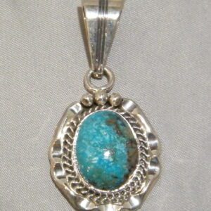 Native American Samuel Yellowhair Navajo Sterling Silver Turquoise Pendant
