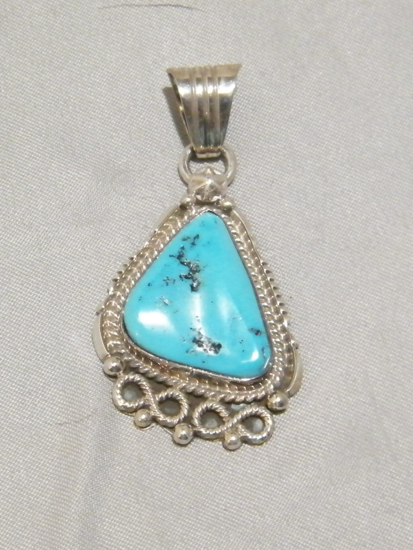 Daniel Benally Navajo Turquoise Sterling Silver Native American Pendant