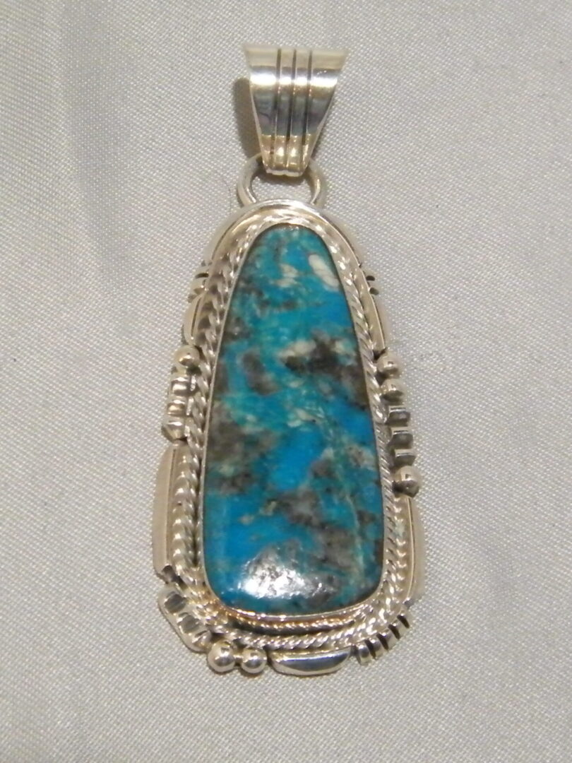 Daniel Benally Navajo Indian Sterling Silver Turquoise Pendant