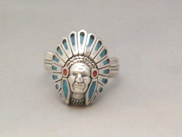 A Native American Figure Sterling Silver Ring