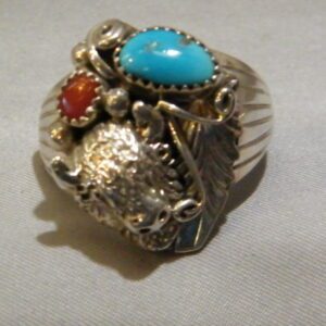A Sterling Silver Ring With Turquoise Stone